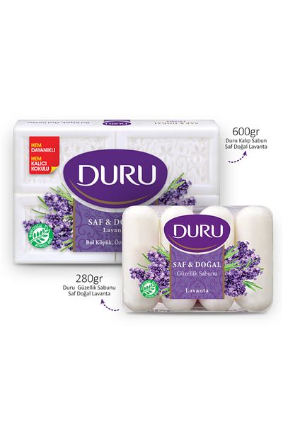Duru Mold Soap Pure Natural Lavender 600gr And Beauty Soap Lavender 280gr