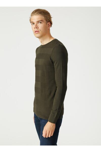Lee Cooper Holden Khaki O Neck Men's Sweatshirt - 211 Lcm 241054