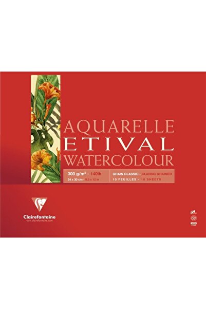 Clairefontaine Claırefontaıne Aquarelle Etıval Watercolor Classıc Graıned 300gr 24x32cm Sulu Boya Defteri 4328