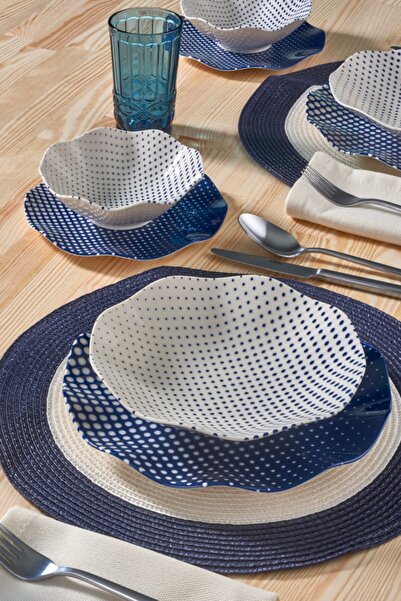 Güral Porselen Nesrin 24 Parça 6 Kişilik Bone Yemek Takımı -18643