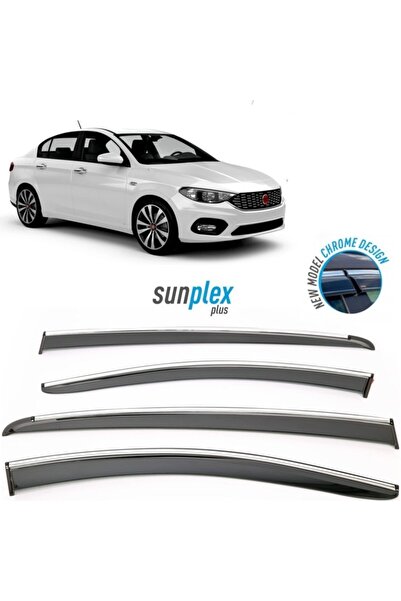 SUNPLEX Fıat Egea 2015 Üzeri Modeller İçin Cam Rüzgarlığı Kromlu 4 Parça 1.Sınıf Kalite