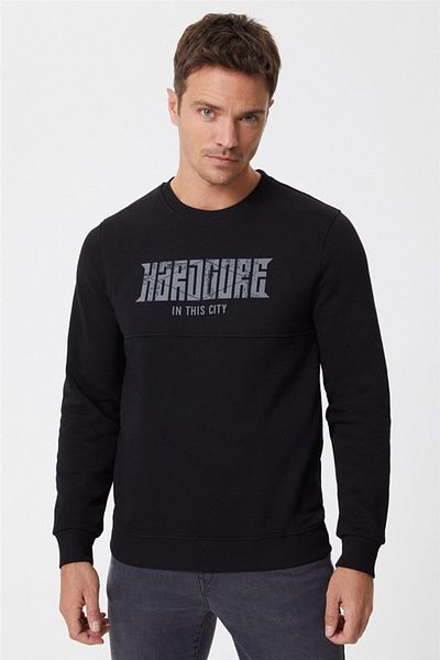Lee Cooper Men's Brayden O-Neck Sweatshirt Black 221 LCM241060