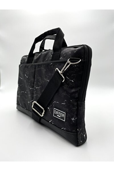 Differ Studio حقيبة كمبيوتر محمول/ماك بوك/نوت بوك/كمبيوتر محمول/حقيبة منقوشة باللون الأسود مقاس 15.6 بوصة