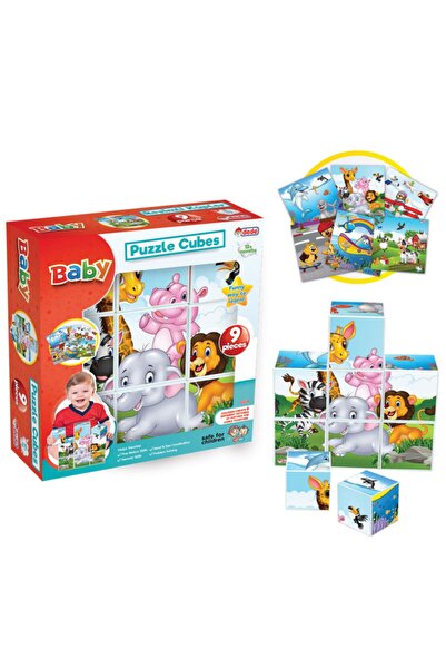 DEDE Illustrated Cubes 9 Piece Educational Puzzle