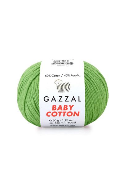 Gazzal Baby Cotton Amigurumi Floss Outdoor Grass - 3448 - 50 Γρ. Σχοινί διάτρησης