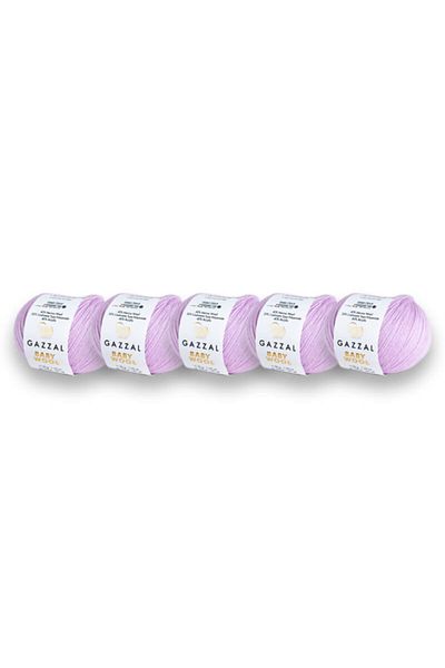 Gazzal Baby Wool Merino Wool 5 Pack Πλεκτό νήμα χειρός, 50 gr (823)
