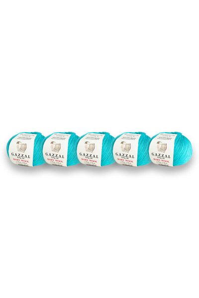 Gazzal Baby Wool Merino Wool 5 Pack Πλεκτό Σχοινί 50 gr (832)
