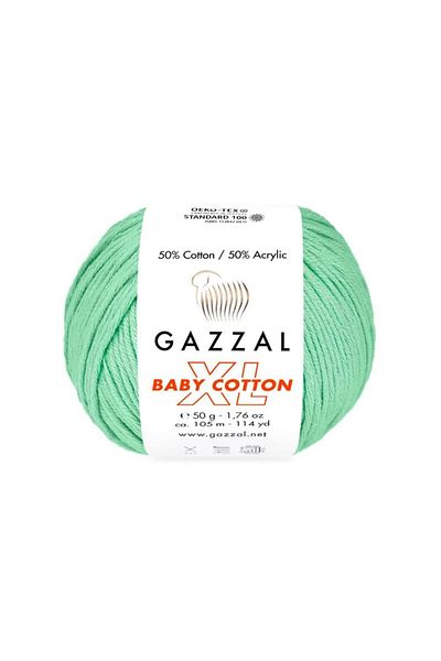 Gazzal Baby Cotton Xl Amigurumi Ipi Mint - 3425 - 50 γρ. Σχοινί διάτρησης