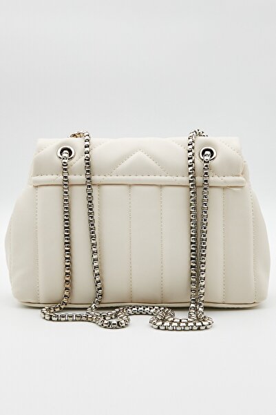 Çantacımstore Női krémvarrás részletes steppelt Crossbody táska