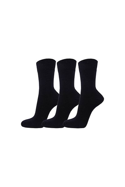 Meguca Socks Унисекс класически памучни чорапи 3 пакета черни