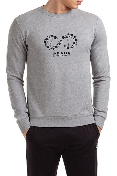 Collage Ανδρικό πλεκτό φούτερ Infinite Only Printed Grey μακρυμάνικο