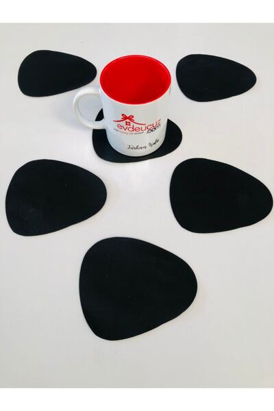 evdeucuz Leather Coasters 6 Pieces