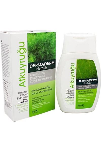 DermaDerm 300ml Natural Horsetail Shampoo - Effective Against Dandruff and Hair Loss 8697400690997