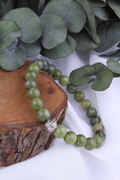 Dünya Doğal Taş Kanada Yeşim Taşı Bileklik - 300037