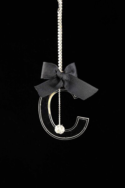 TASARIM ARABAM ATİKE ELİF AKIN زخرفة فضية شفافة للرؤية الخلفية حرف C