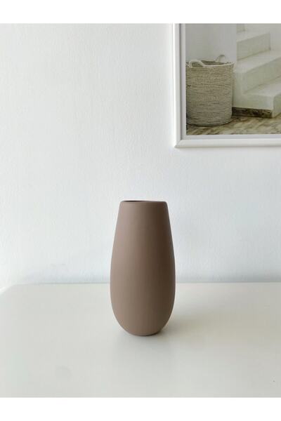 TROVE Roll Seramik Vazo Küçük (açık Kahve)