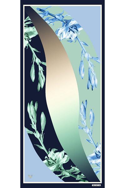 19V69 ITALIA Floral Pattern Pavia Series with Shawl Scarf Hanger and Gift Set 90x200 Cm