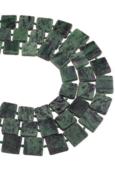 Dünya Doğal Taş 16x16 mm Ruby Zoisite Stone Array - Dz3875