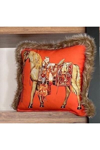 KIRLENTİM E967 Patterned Throw Pillow Cover with Mink Plush on the Edges and ...