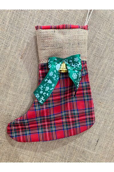 White Alamode New Year's Eve Plaid Patterned Ornamental Socks
