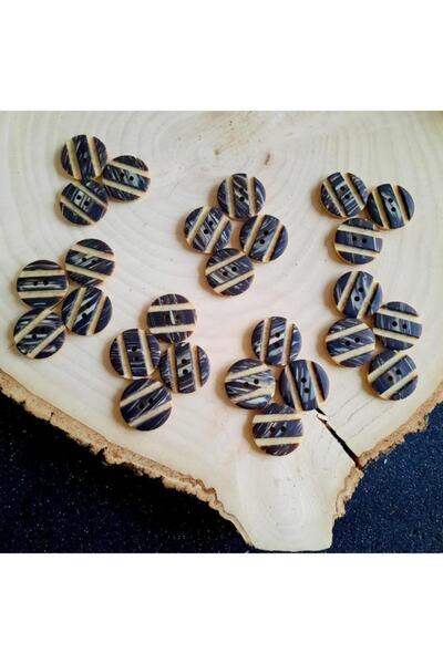 canan dizayn 23 мм. Бежевий з коричневими 2 отворами Поліестерна кнопка (15 ШТ.)