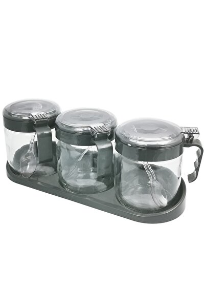 Tiesa Home Glass 3-Piece Spice Jar Set