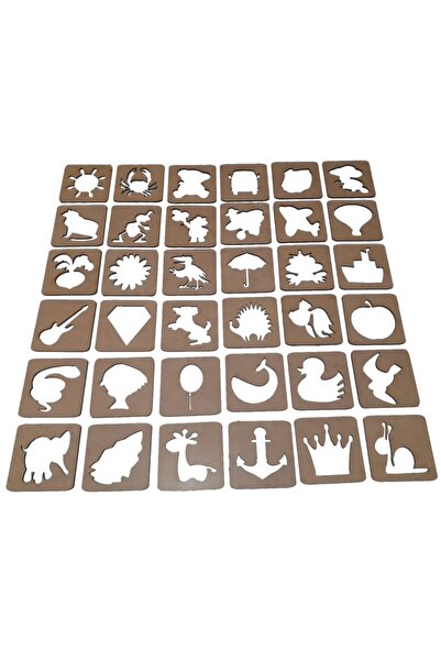 tsddekorasyon 36 Parça Ahşap El Kası Geliştirme, Çizim, Boyama Şablonu