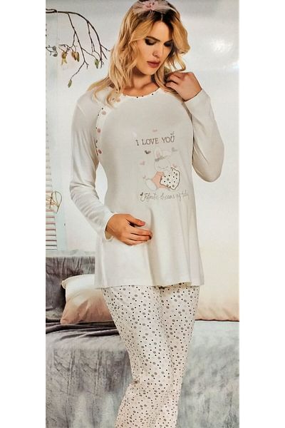 FLZ Set Pijama Maternitate Albastru