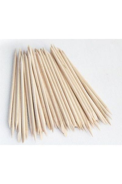MERRYS Wooden Meat Repellent 100 Pieces Manicure Sticks (50 Pieces X 2 Packs)