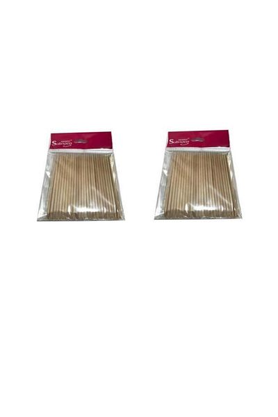MERRYS Wooden Meat Repellent 100 Pieces Manicure Sticks (50 Pieces X 2 Packs)