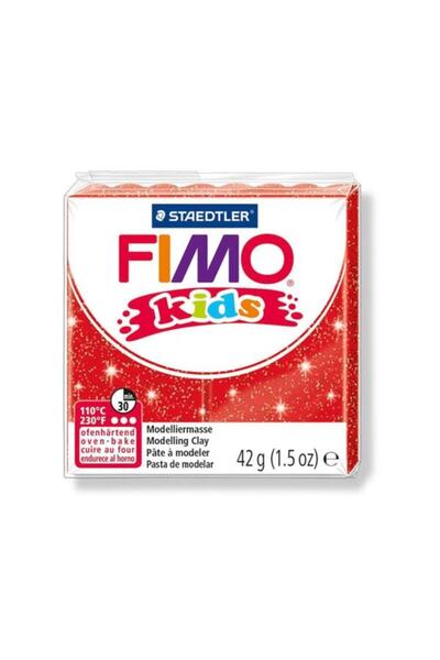 Staedtler Fimo Kids Yumuşak Polimer Kil 42 gr 212 Yaldızlı Kırmızı