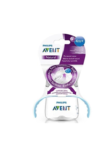 Philips Avent زجاجة أطفال تعليمية بمقبض من البولي بروبيلين الطبيعي 150 مل 4 أ...