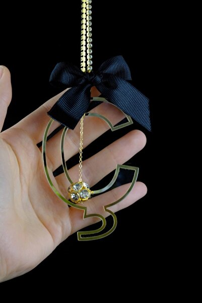 TASARIM ARABAM ATİKE ELİF AKIN زخرفة الرؤية الخلفية الشفافة باللون الذهبي حرف C