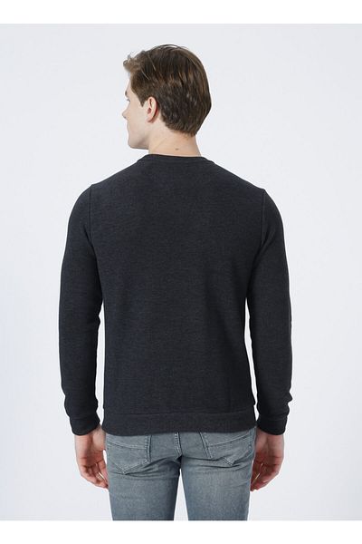 Lee Cooper Мъжки суитшърт Newdwade - О-образно деколте, антрацитен меланж, 221 LCM 241045
