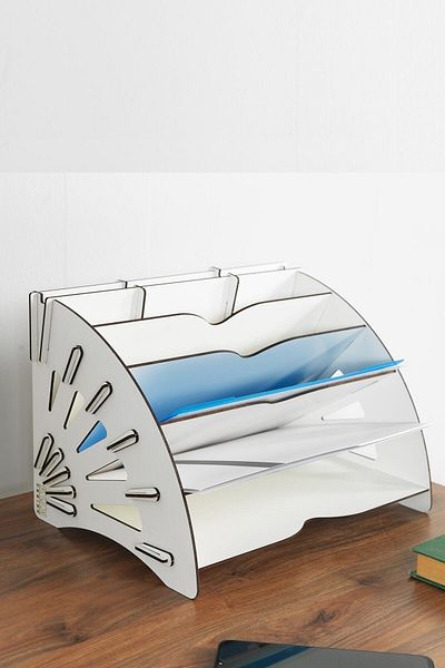 KUK Design Бял Dellic Модерен Практичен Офис Организатор за Документи A4