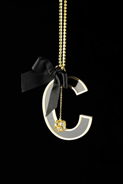 TASARIM ARABAM ATİKE ELİF AKIN زخرفة الرؤية الخلفية الشفافة باللون الذهبي حرف C