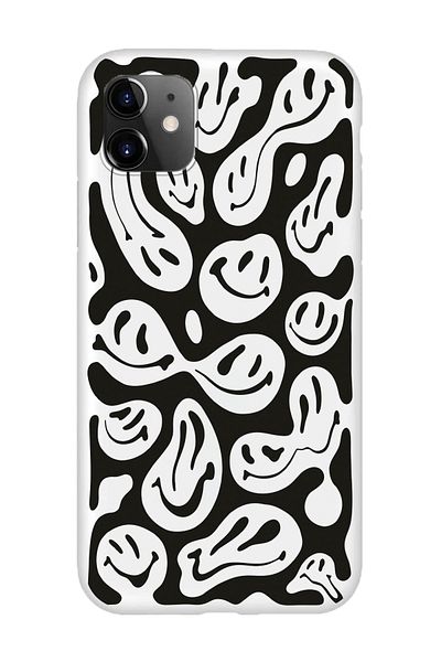 shoptocase حافظة إطلاق مميزة بنمط وجوه مبتسمة متوافقة مع هاتف iPhone 11