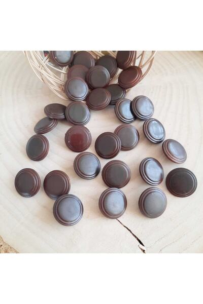 canan dizayn 22 Mm Brown Button with Leather Legs (15 PCS)