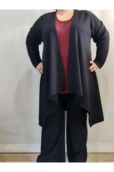 Mertcan Butik Черно плетено яке от пениран памук