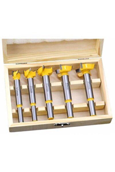 COMBAT 5 Parça Menteşe Mumluk Açma Freze Matkap Uç Set Plastik Kutu 15 20 25 30 35 mm