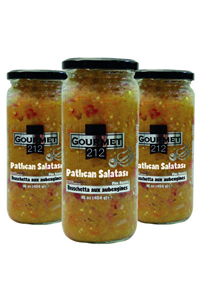 Gurme212 Hazır Patlıcan Salata, Gurme Meze (3 Adet X 500cc)