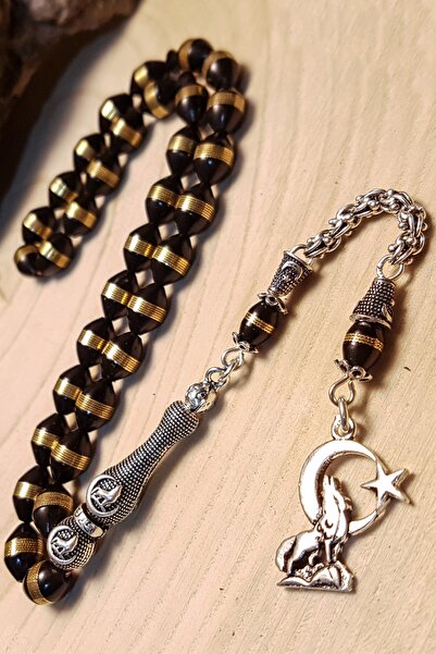 OTTOTESBİH Erkek Hediyelik Gümüş Püsküllü Bozkurt Model Işlemeli Kuka Tesbih