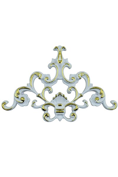Decomarket Decogold Saray Tavan Köşe Motif 27*18 Cm Beyaz Altın