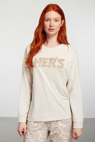 Catherine's 1900 Women's Long Sleeve Pajama Set - Ecru