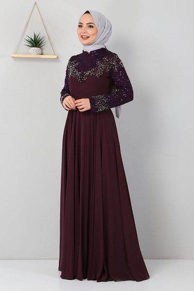 Modamihram Rochie de Seara Hijab Pearl Prune