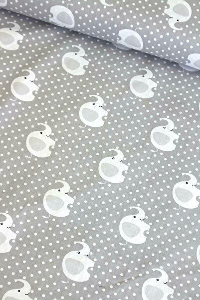 NAYS Gri Fil Nevresimlik Poplin Kumaş