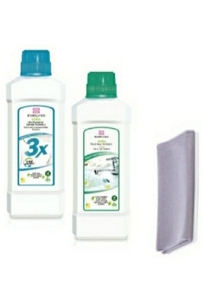 BioBellinda 3x منظف الصدأ والليمون المبيض + قطعة قماش زجاجية من الألياف الدقيقة (40 × 40 سم)