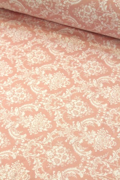 daisy star Pembe Damask Pazen Flanel Kumaş