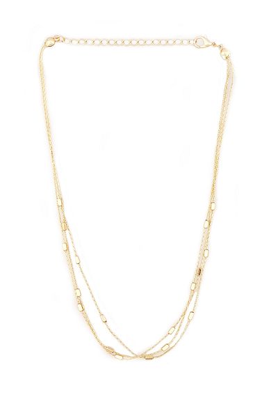 FORIVIA ACCESSORIES Gold Thin Chain Necklace