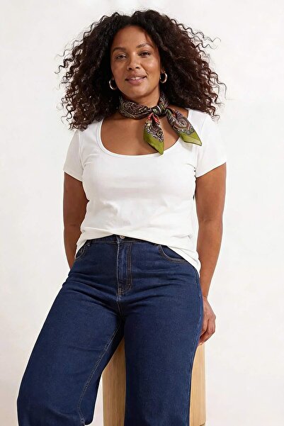 Trendyol Curve Bluză tricotată moale, de bază, în 2 culori, negru-ecru, pache...